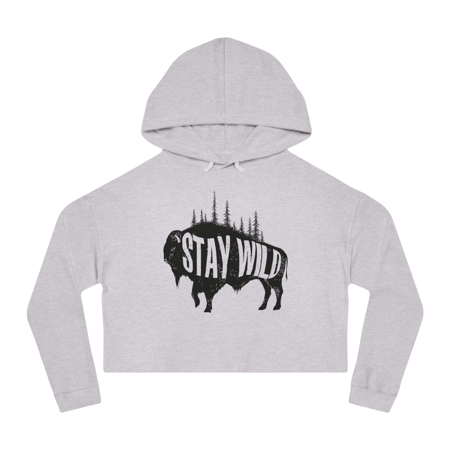 Cropped Hoodie Stay Wild Buffalo Women's Sweatshirt