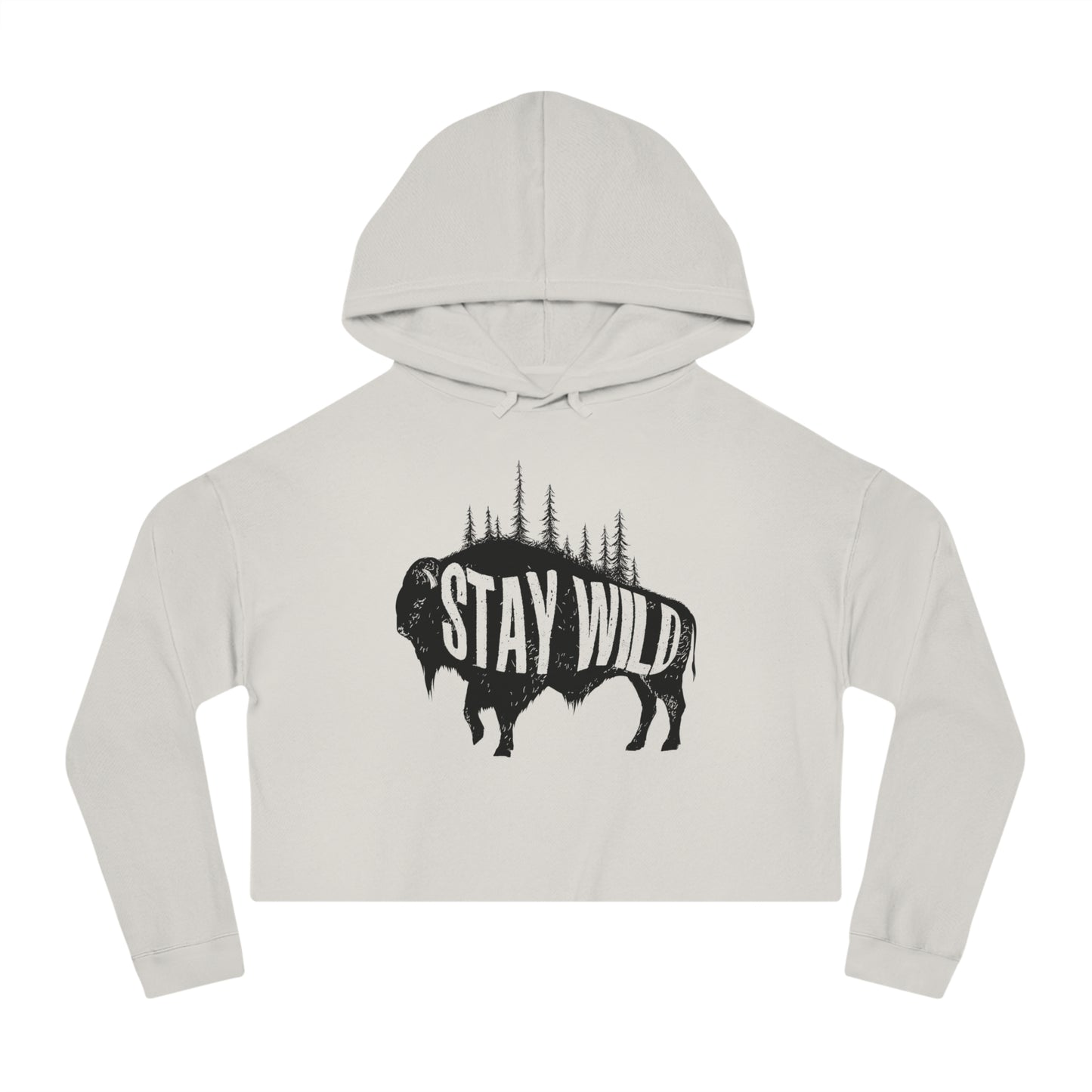 Cropped Hoodie Stay Wild Buffalo Women's Sweatshirt