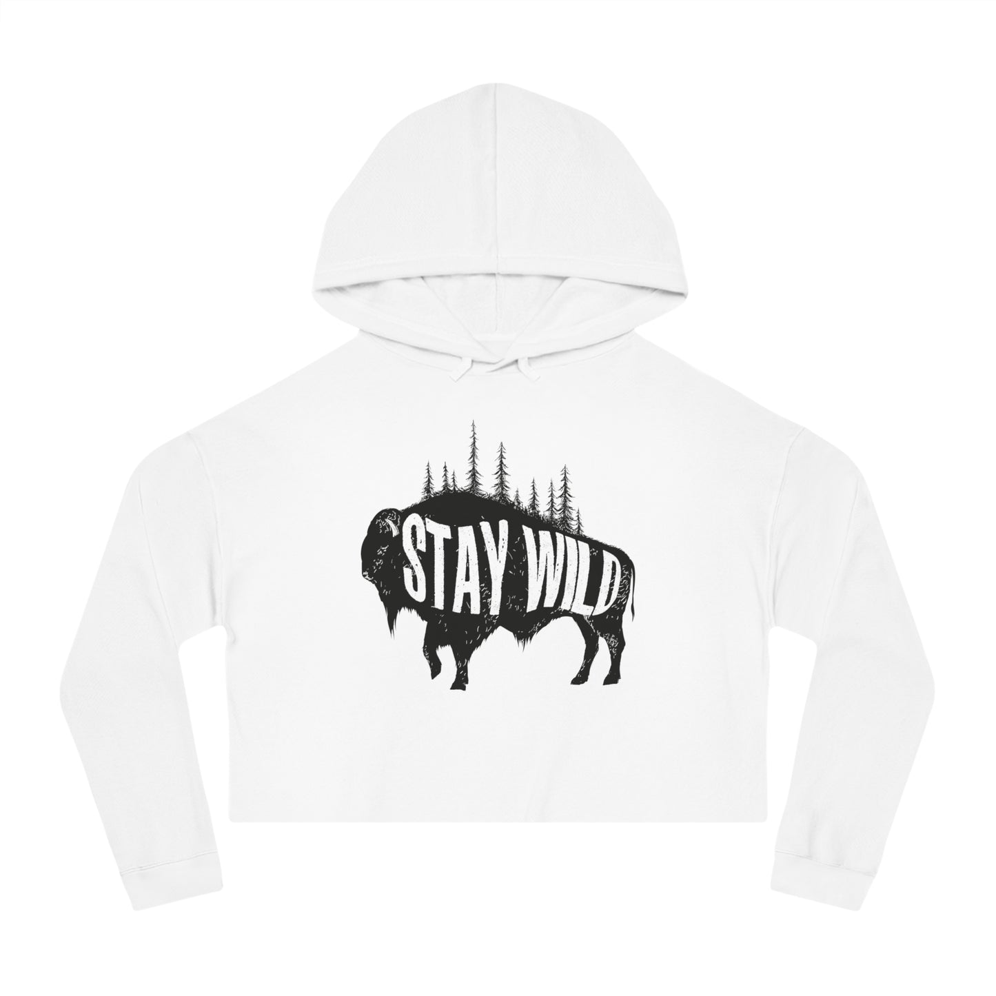 Cropped Hoodie Stay Wild Buffalo Women's Sweatshirt